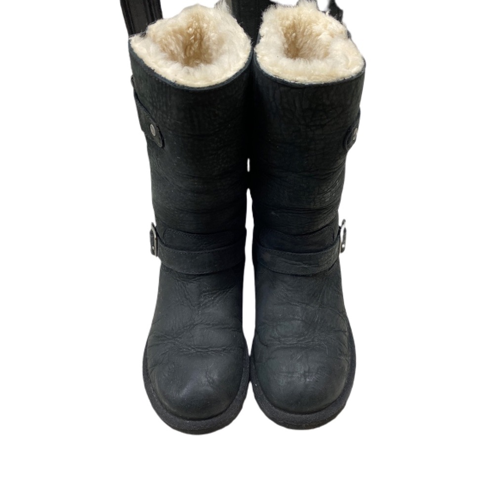 UGG Kensington black leather side buckles size 7 - Picture 8 of 8